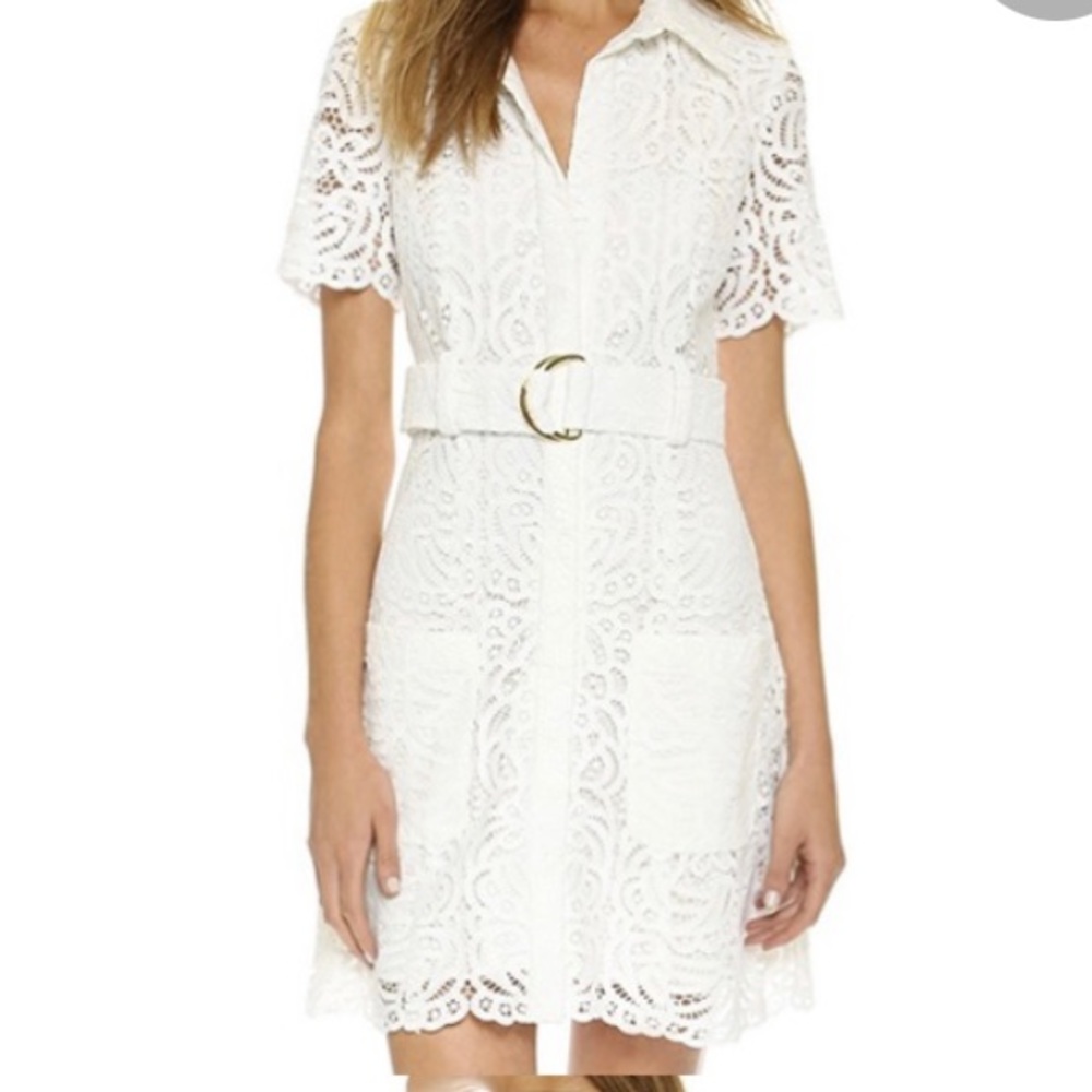 Cynthia Rowley White Safari Shirt Dress
